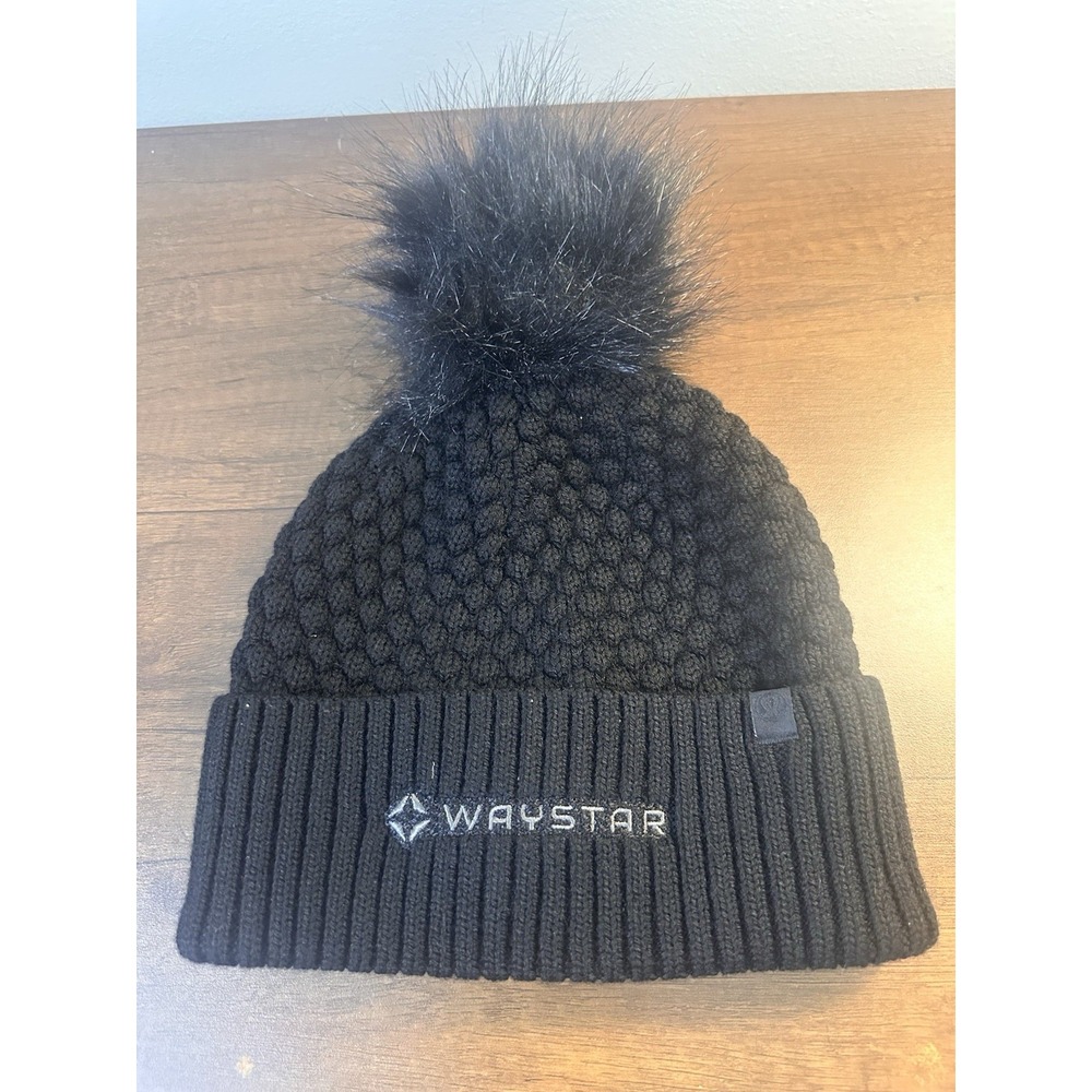 Lululemon Bubble Knit Pom Beanie Hat Black Wool Blend Wayfair Embroidery Winter